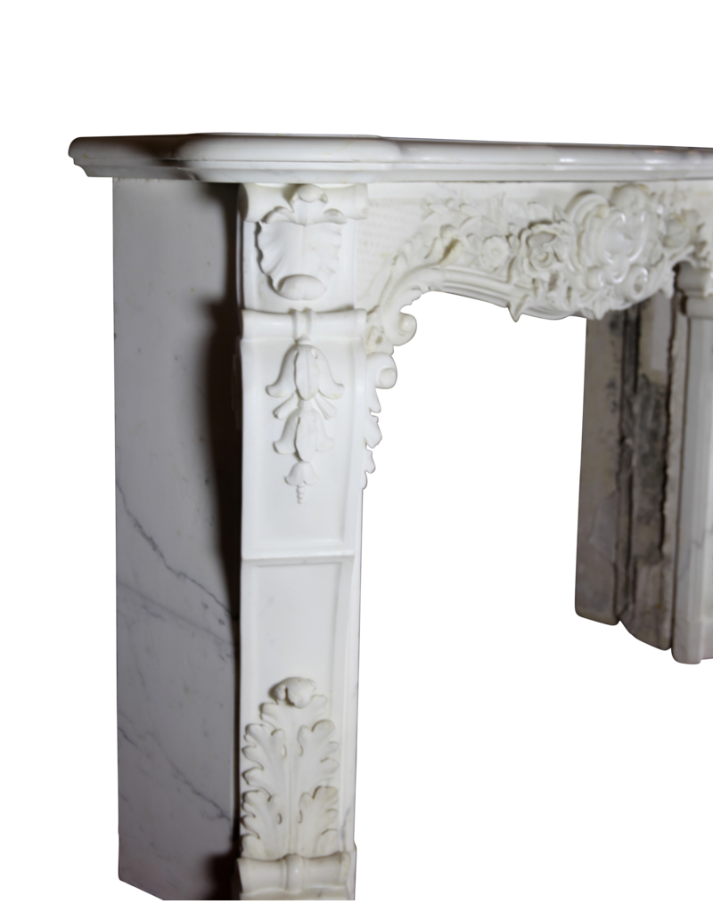 White Statuary Marble Belle Epoque Period Antique Fireplace Surround