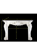 White Statuary Marble Belle Epoque Period Antique Fireplace Surround