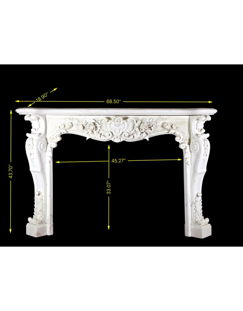 White Statuary Marble Belle Epoque Period Antique Fireplace Surround