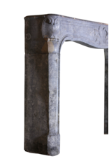 Maison Leon Van den Bogaert Feiner französischer Kamin aus Hartstein mit Blumendetail aus dem 18. Jahrhundert
