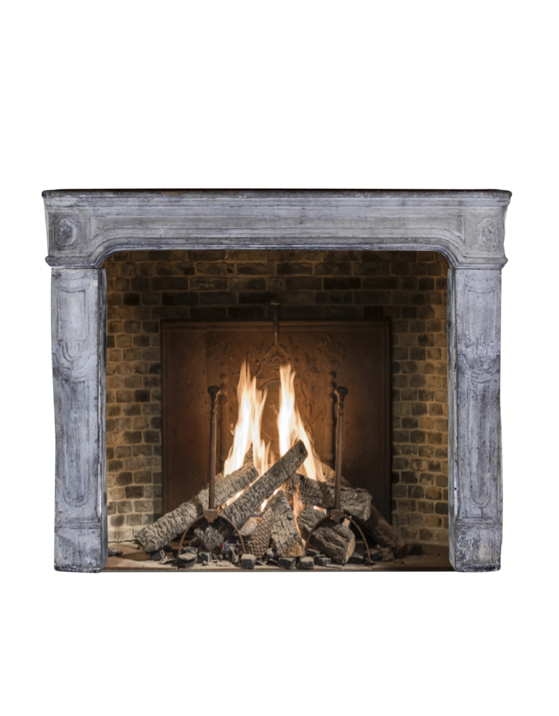 17Th Century French Country Limestone Fireplace Surround