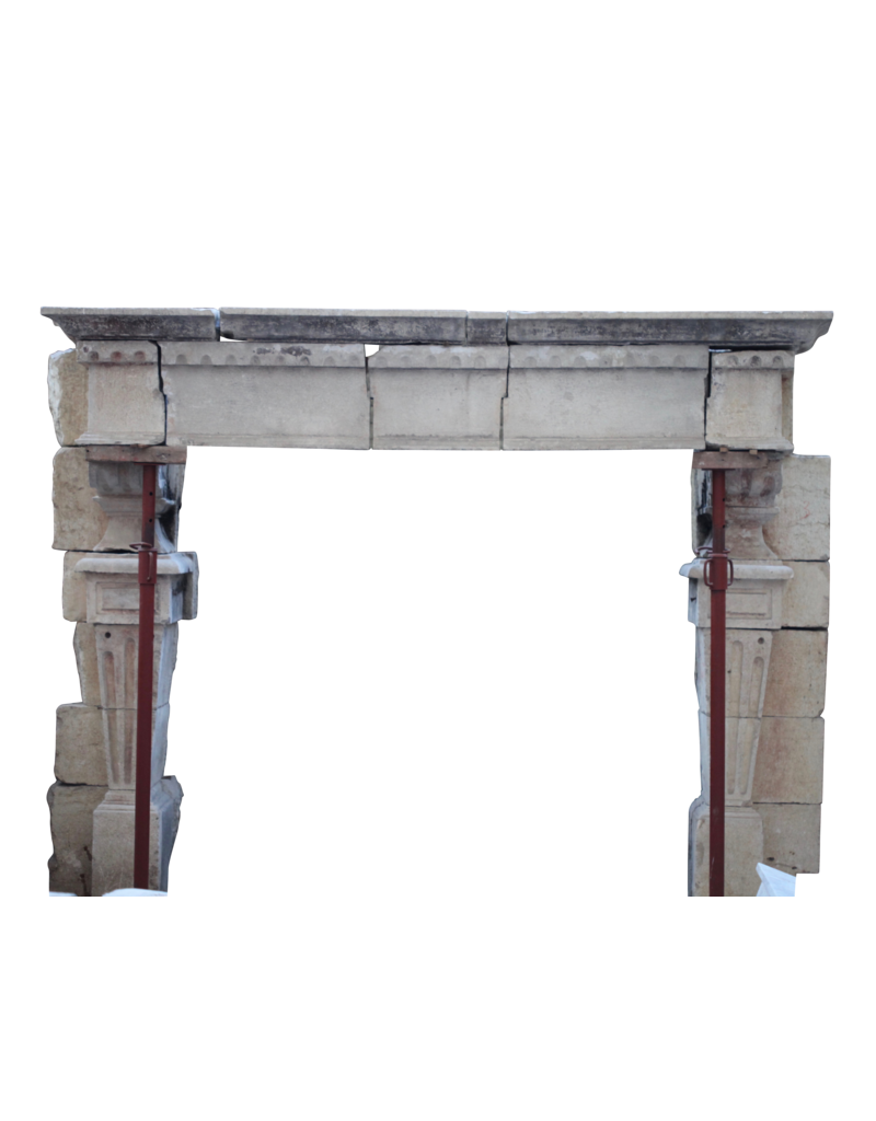 Giant Fortress Antique Fireplace Surround In Hard Limestone