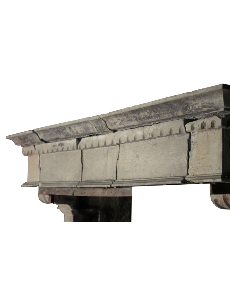 Giant Fortress Antique Fireplace Surround In Hard Limestone