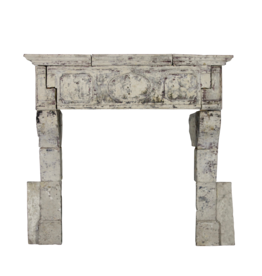 French 17Th Century Period French Country Style Limestone Fireplace Surround