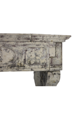 French 17Th Century Period French Country Style Limestone Fireplace Mantle