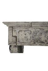 French 17Th Century Period French Country Style Limestone Fireplace Mantle