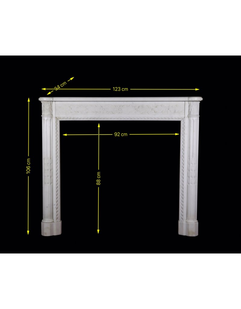 Cheminée En Marbre Blanc Du 18Ème Siècle, France