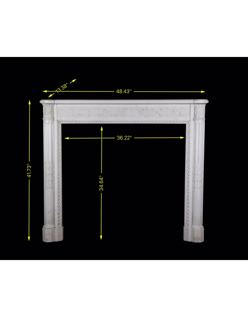 Cheminée En Marbre Blanc Du 18Ème Siècle, France
