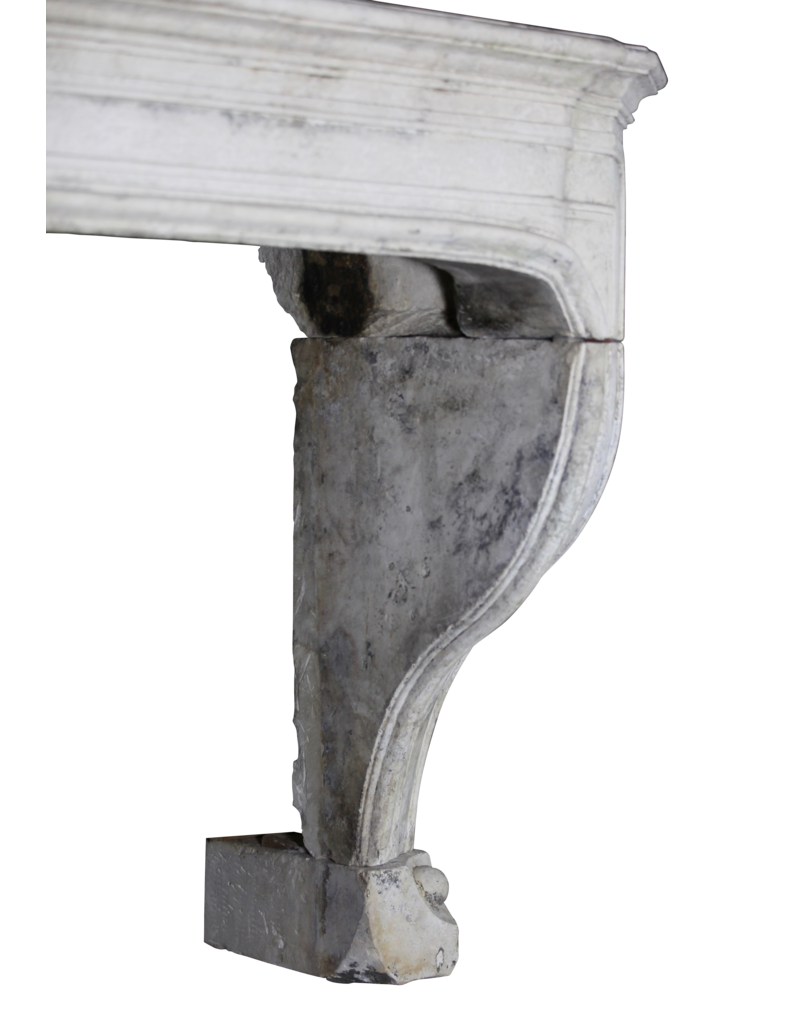 French Style 18Th Century Limestone Antique Fireplace Surround