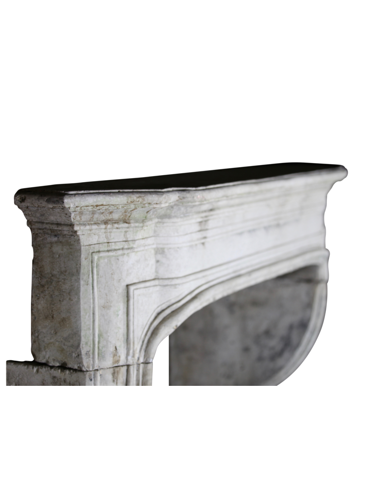 French Style 18Th Century Limestone Antique Fireplace Surround