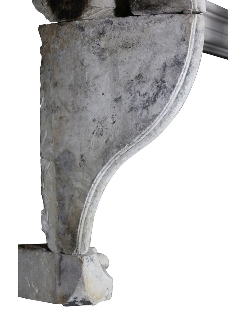 French Style 18Th Century Limestone Antique Fireplace Surround