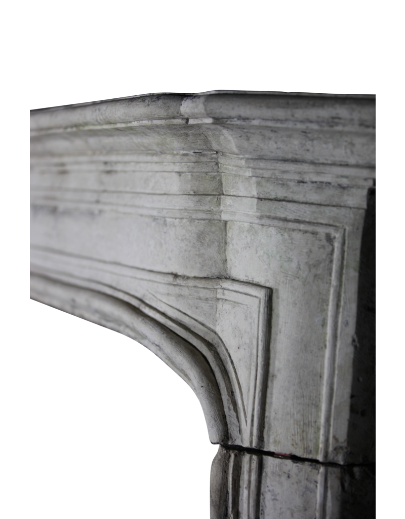 French Style 18Th Century Limestone Antique Fireplace Surround