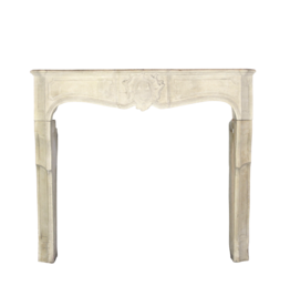 17Th Century Delicate French Country Limestone Fireplace Surround