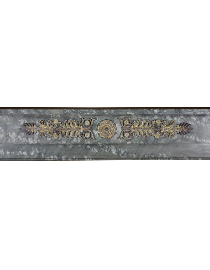 Maison Leon Van den Bogaert Green Marble Classic Antique French Fireplace Mantle