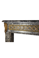 Maison Leon Van den Bogaert 18th Century Chic French Antique Fireplace Surround in Grey St-Anna Marble