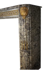 Maison Leon Van den Bogaert 18th Century Chic French Antique Fireplace Surround in Grey St-Anna Marble