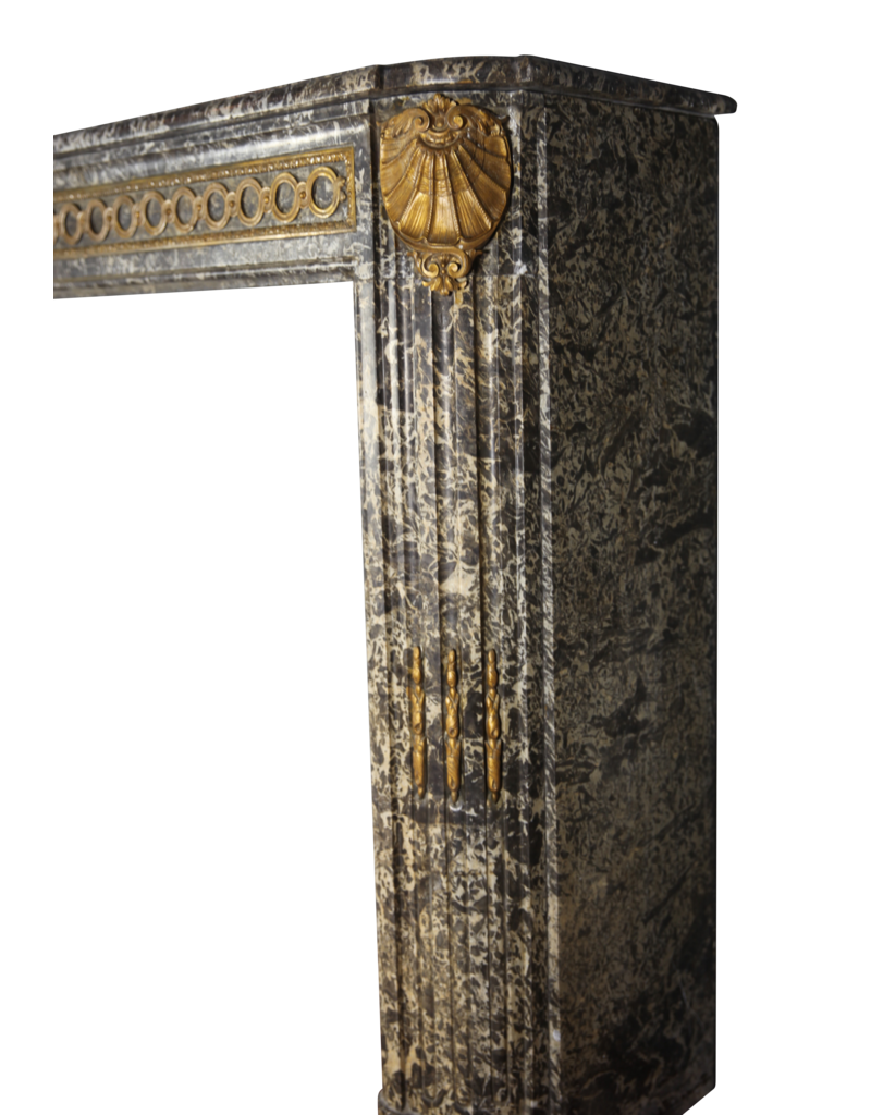 Maison Leon Van den Bogaert 18th Century Chic French Antique Fireplace Surround in Grey St-Anna Marble