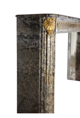 Maison Leon Van den Bogaert 18th Century Chic French Antique Fireplace Surround in Grey St-Anna Marble