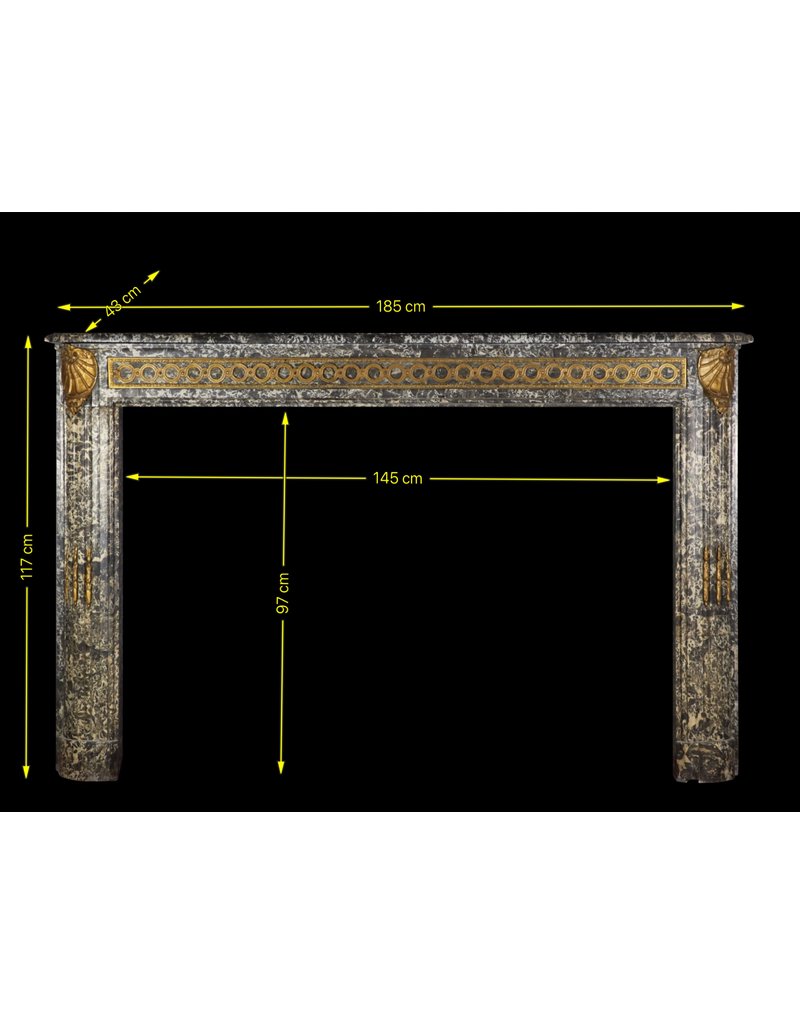 Cheminée Française Chic Du 18Ème Siècle En Marbre Gris St-Anna