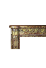 Elegant French Chique Brêche Marble Vintage Fireplace Surround