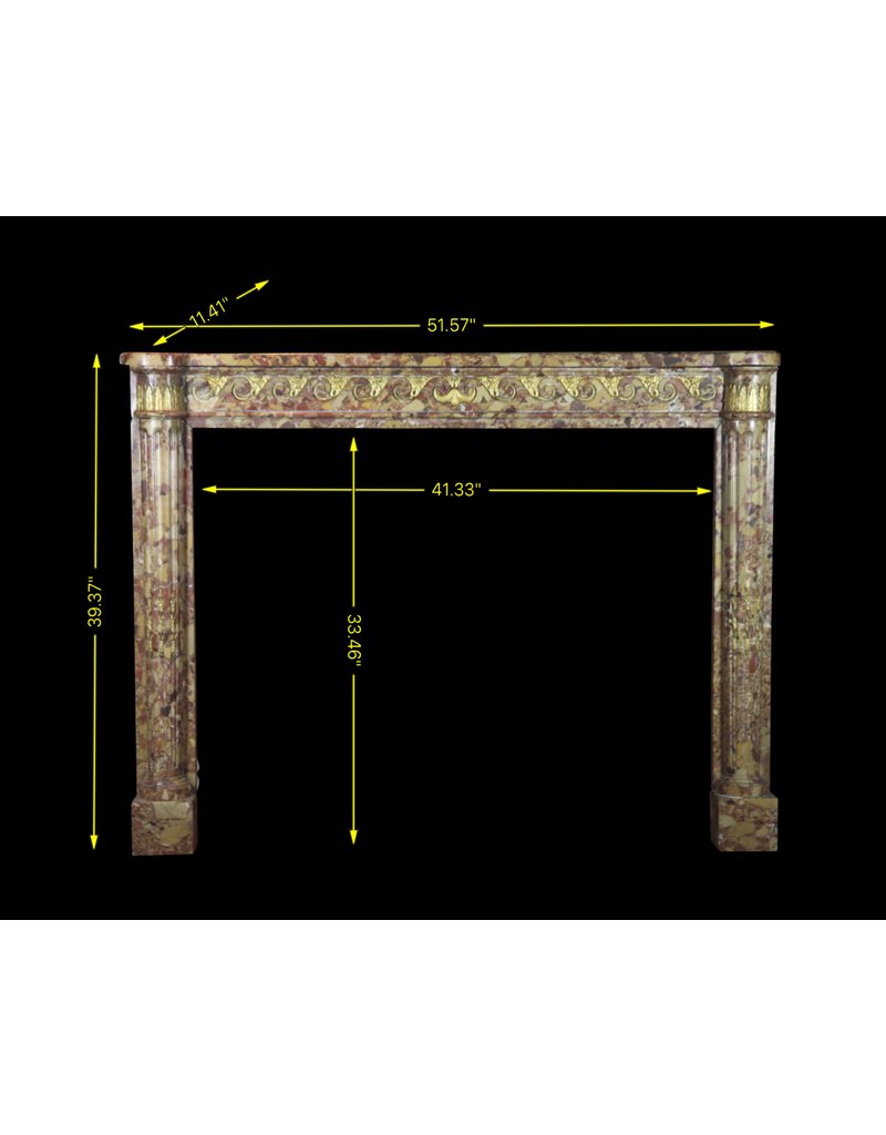 Maison Leon Van den Bogaert Elegante französische Vintage-Kaminumrandung aus Brèche-Marmor