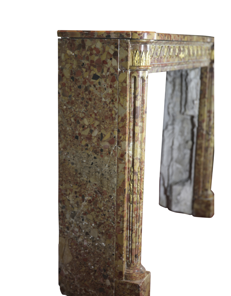Maison Leon Van den Bogaert Elegante französische Vintage-Kaminumrandung aus Brèche-Marmor