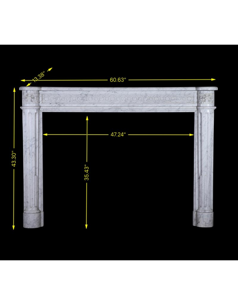 French Chique Louis XVI Period Vintage Fireplace Surround