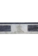 Fine Classic Fireplace Surround In Bleu Turquin Marble With Medaillons