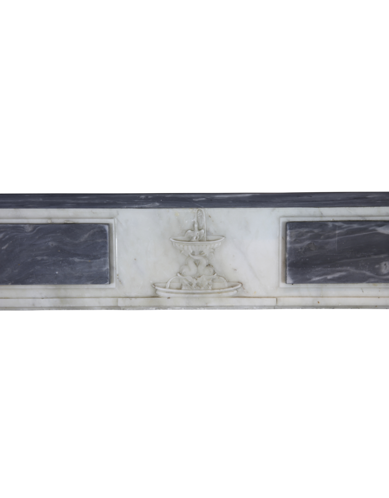 Fine Classic Fireplace Surround In Bleu Turquin Marble With Medaillons