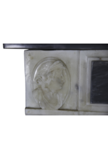 Maison Leon Van den Bogaert Feine Klassische Kamin Maske In Bleu Turquin Marmor Mit Medaillons