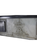 Fine Classic Fireplace Surround In Bleu Turquin Marble With Medaillons