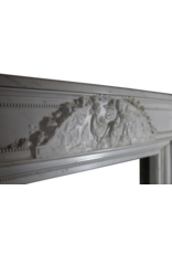 Parisian Monumental Vintage Fireplace Surround In Carrara Marble