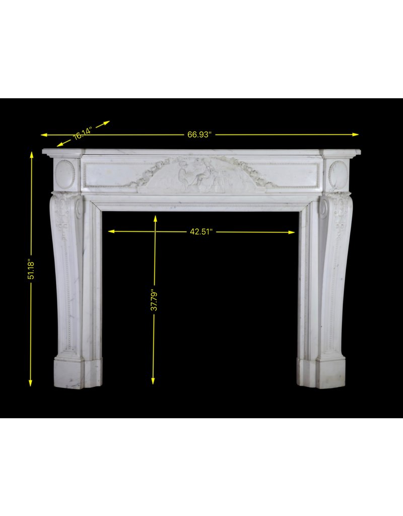 París Monumental Chimenea De Mármol De Epoca Envolvente En Carrara