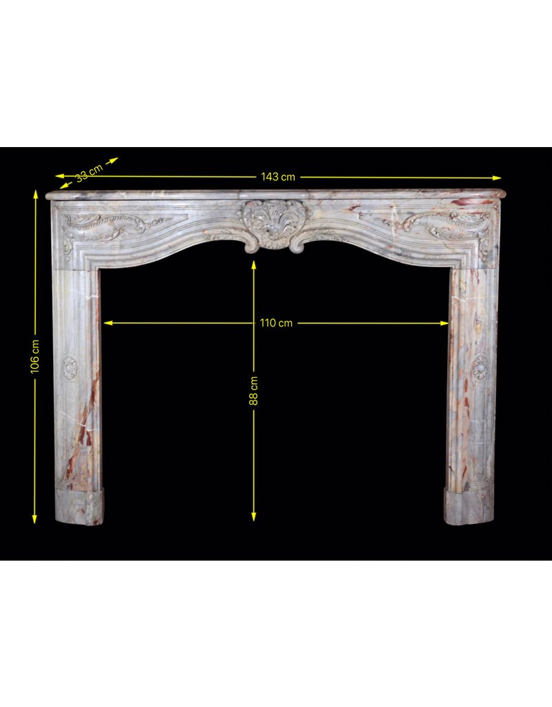 Fine French Saracolin Marble Fireplace Surround