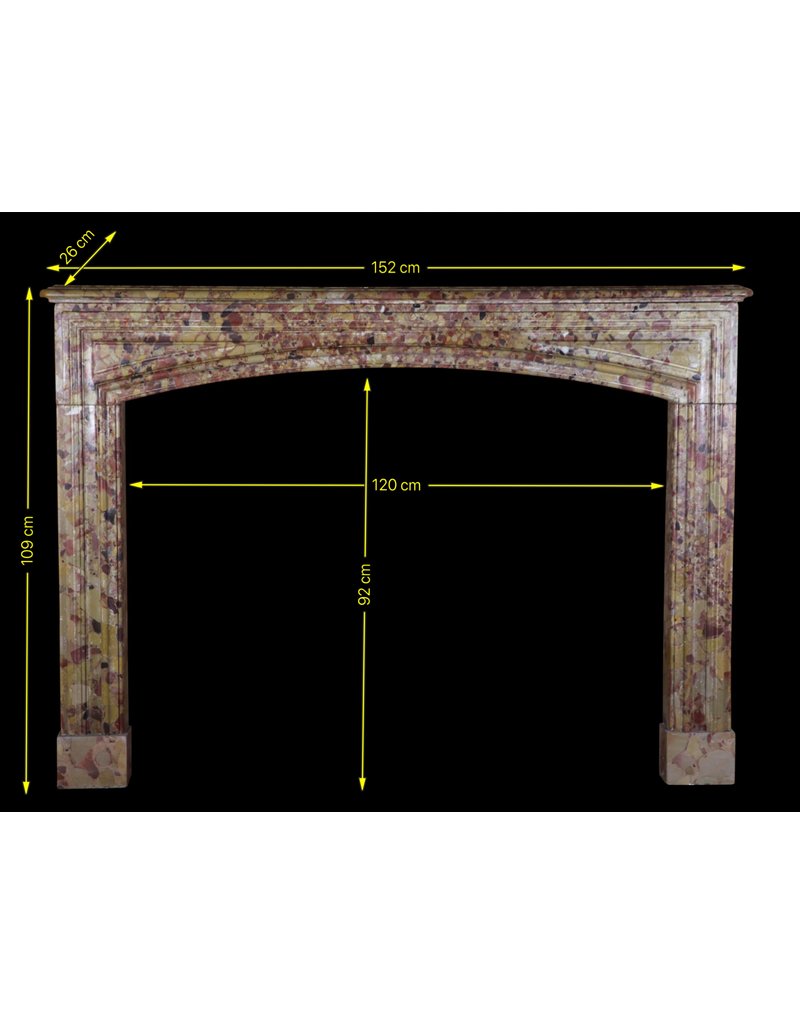 Louis XIV Period Brêche D'Aleppe Marble Fireplace Mantle