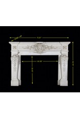 Maison Leon Van den Bogaert Monumentale antike Pariser Kaminumrandung aus weißem Statuario-Marmor