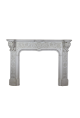 Maison Leon Van den Bogaert Feine italienische weiße Vintage-Kaminumrandung aus Marmor