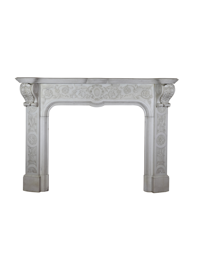 Maison Leon Van den Bogaert Empfindliche Italienischen Weinlese Statuarisch Weißer Marmor Kamin