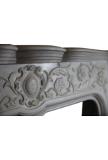 Delicate Italian Vintage Statuary White Marble Chimney Piece