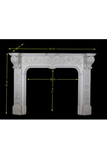 Maison Leon Van den Bogaert Feine italienische weiße Vintage-Kaminumrandung aus Marmor