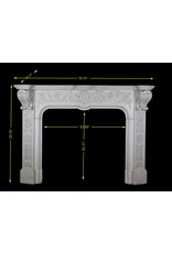 Maison Leon Van den Bogaert Feine italienische weiße Vintage-Kaminumrandung aus Marmor