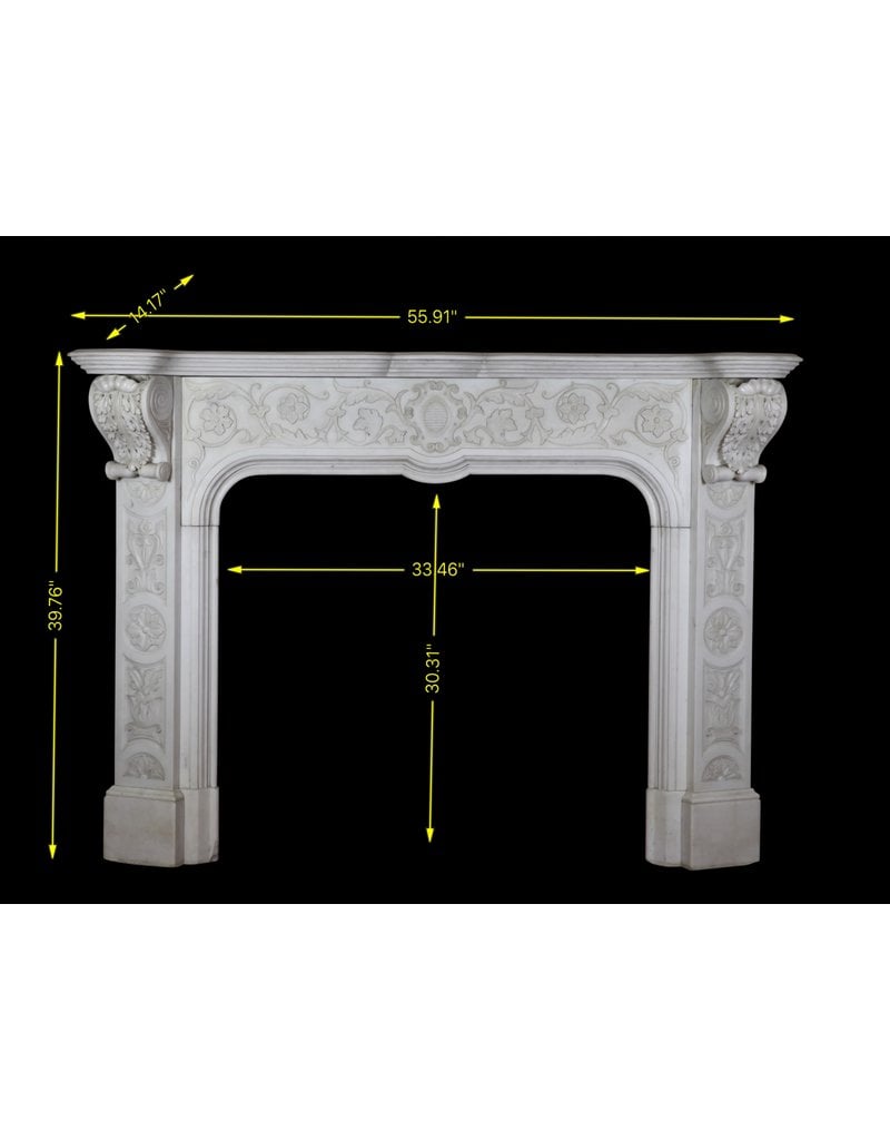 Maison Leon Van den Bogaert Empfindliche Italienischen Weinlese Statuarisch Weißer Marmor Kamin