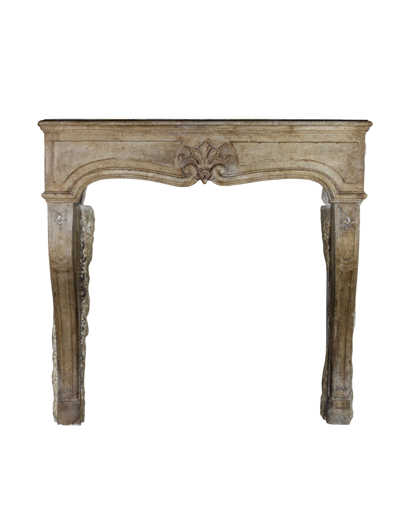 Unusual 18Th Century Vintage French Stone Fireplace Surround