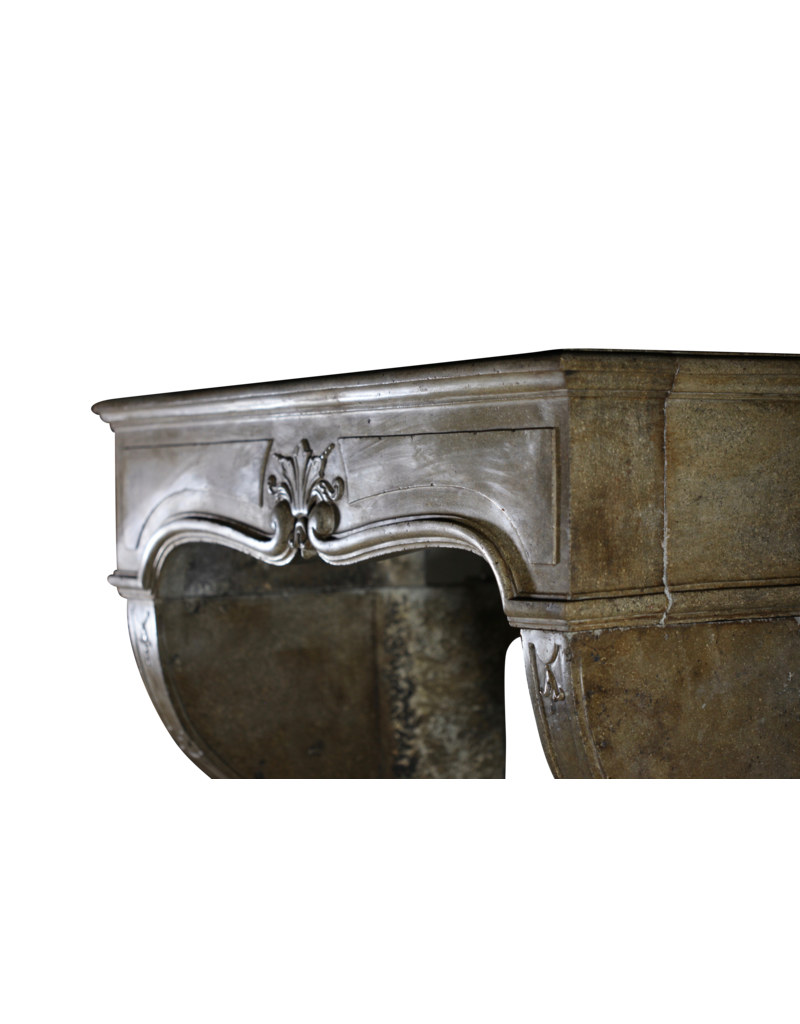 Maison Leon Van den Bogaert Unusual 18Th Century Vintage French Stone Fireplace Surround