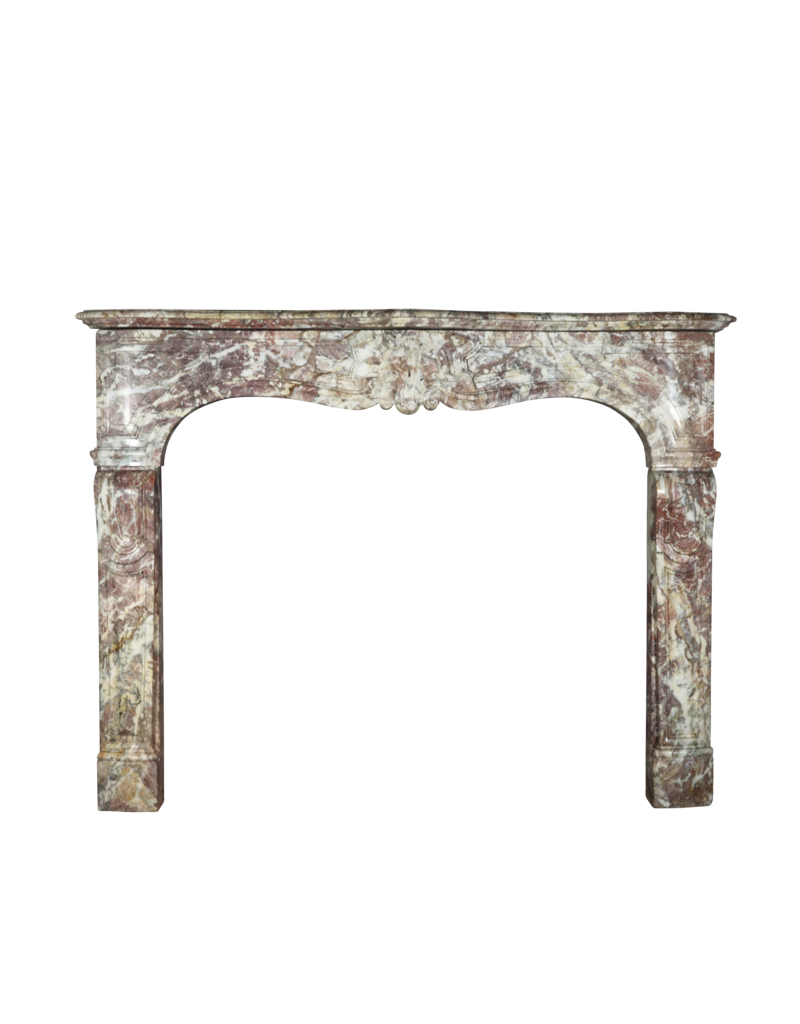 Maison Leon Van den Bogaert Elegante französische Kaminumrandung aus mehrfarbigem Marmor aus dem 19. Jahrhundert