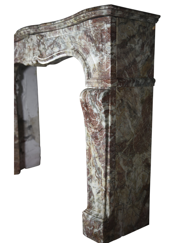 Maison Leon Van den Bogaert Elegante französische Kaminumrandung aus mehrfarbigem Marmor aus dem 19. Jahrhundert