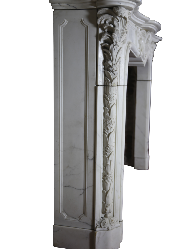 Castle Vintage Fireplace Surround In White Carrara Marble