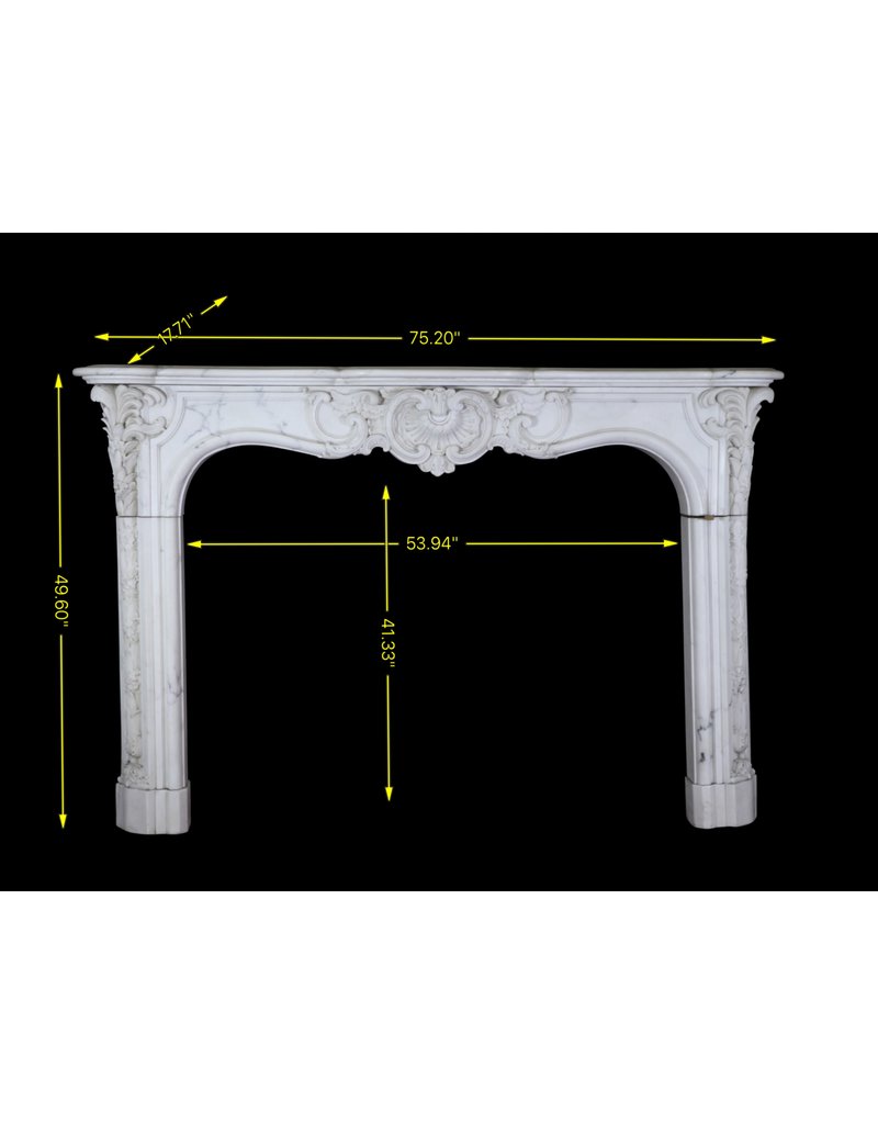 Cheminée De Château Haut En Marbre Blanc De Carrare