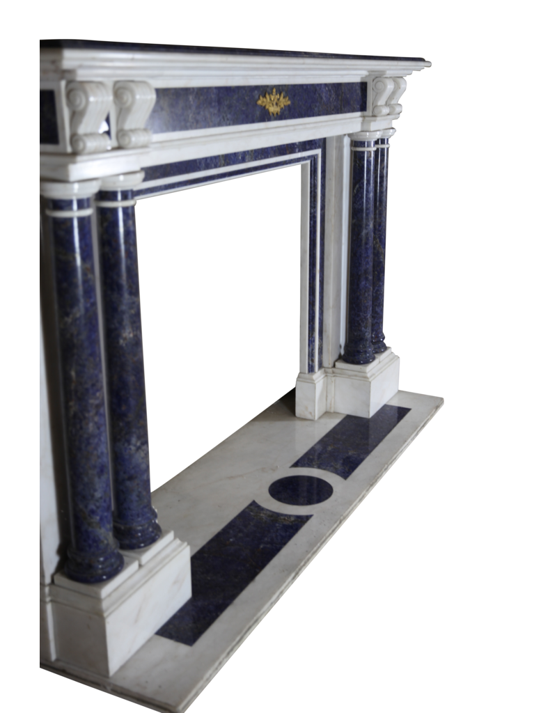 Parisian Monumental Antique Fireplace Surround In Marble