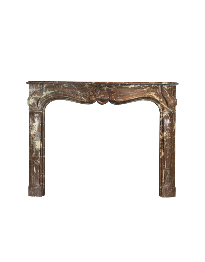 Maison Leon Van den Bogaert Elegante Belgische 18e Eeuwse Bruin Marmer Schouw